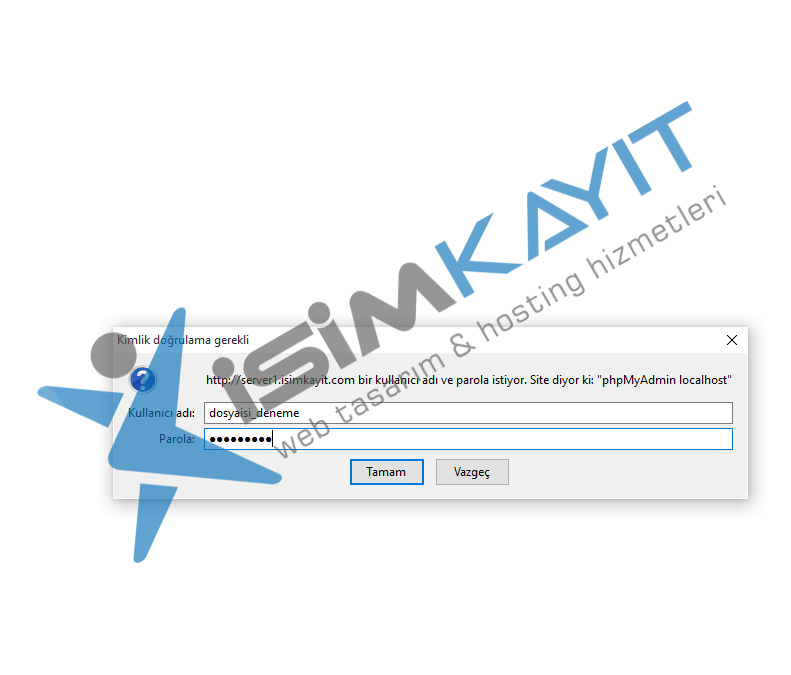 Directadmin PhpMyAdmin Yedek almak ve geri yükleme işlemler