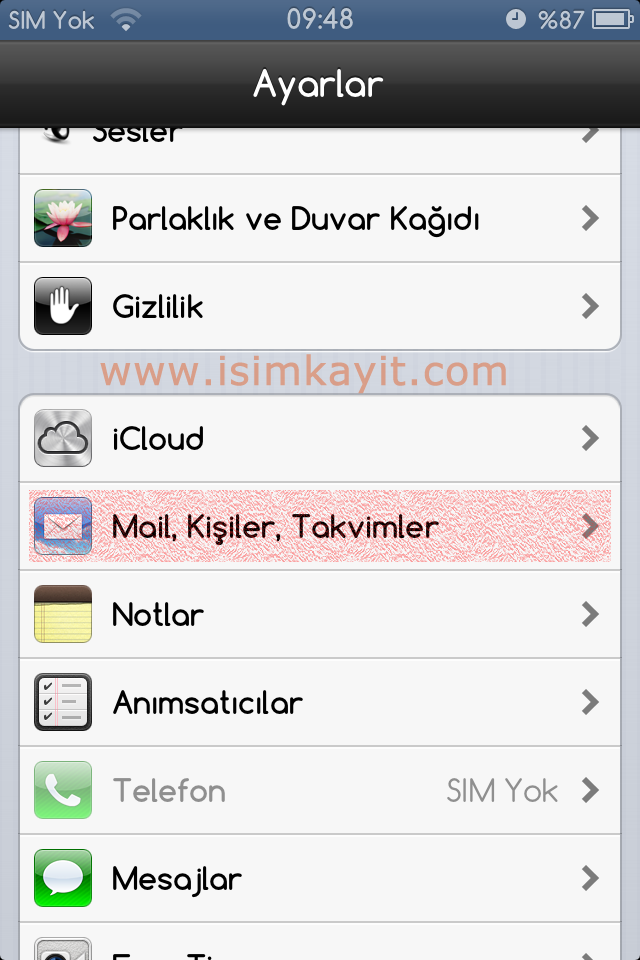 iPhone 3G 4 ve 4S POP İnternet Ayarları