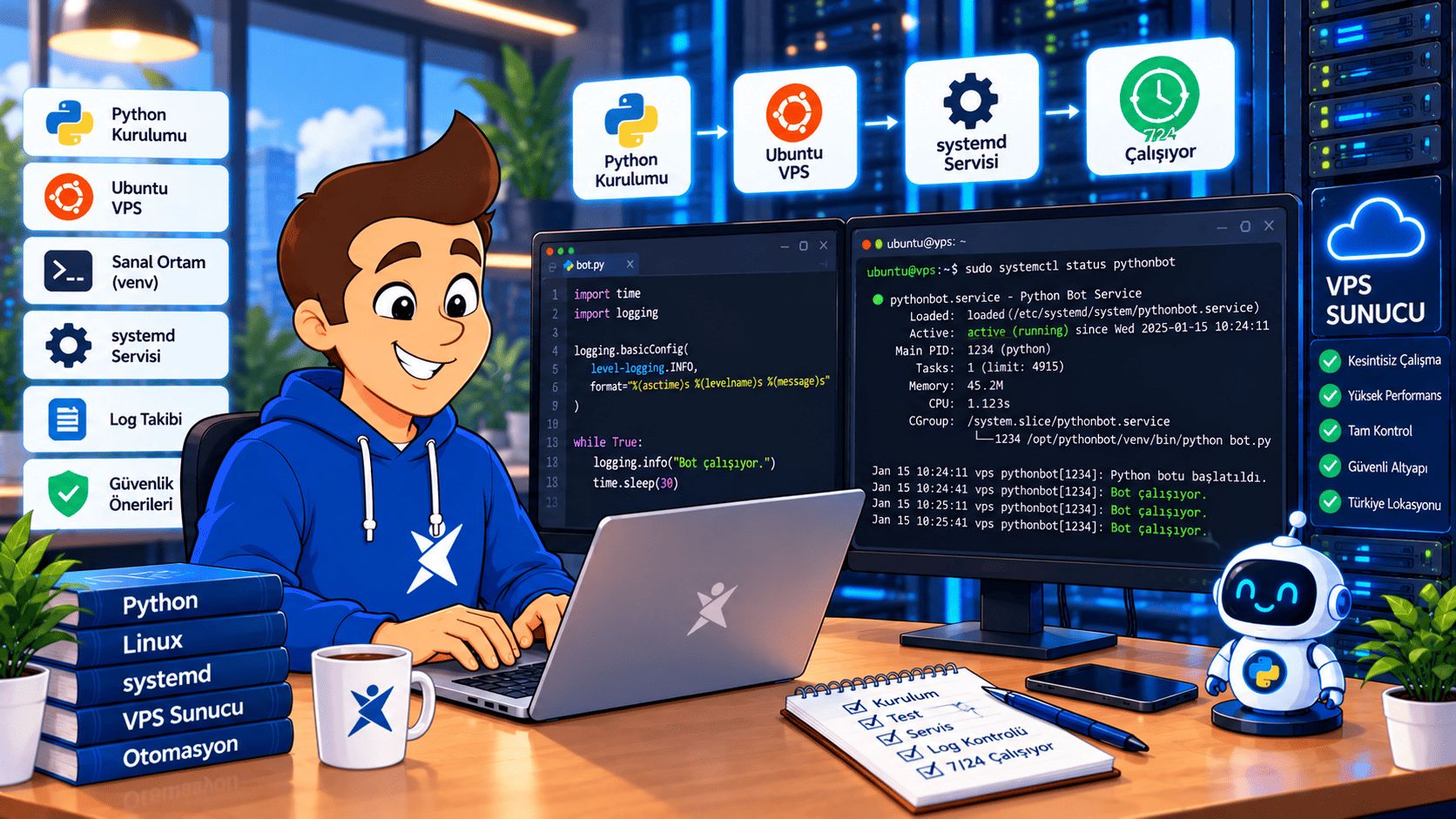 Python Botu 7/24 Nasıl Çalıştırılır? VPS Rehberi