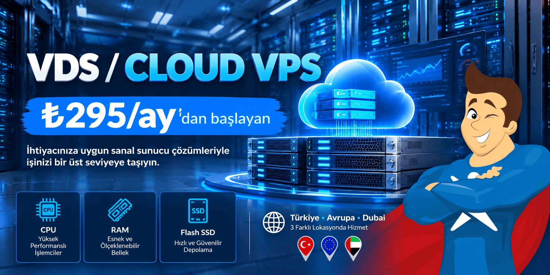 VDS / Cloud VPS ₺295/ay'dan | Satın Al - İsim Kayıt