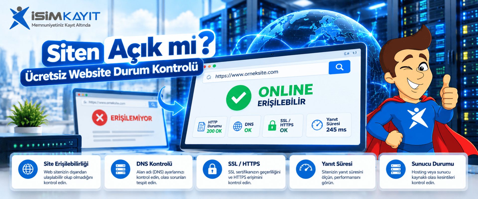 Ücretsiz Website Durum Kontrolü: Site Açık mı?