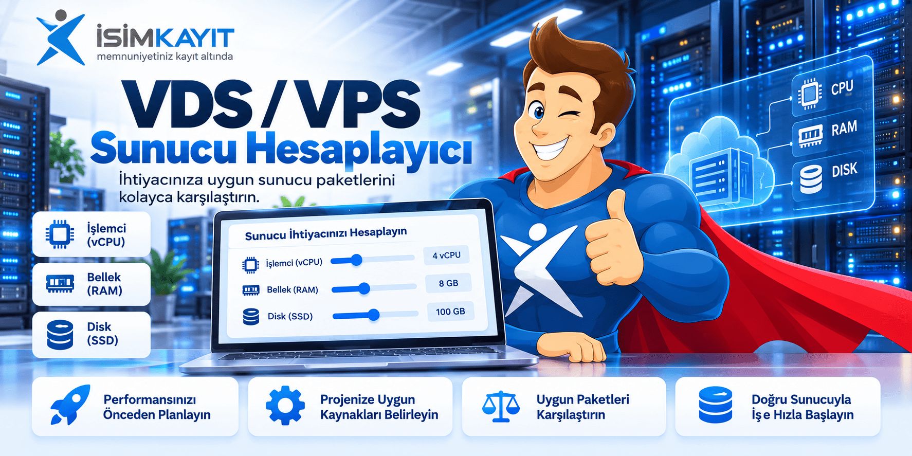 VDS Sunucu Kaç GB RAM Olmalı? Uygulamaya Göre Hesaplama