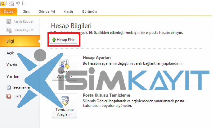 outlook kurulumu