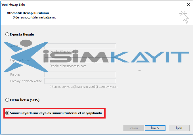 outlook kurulumu ayarları