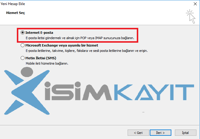 outlook kurulumu ayarları