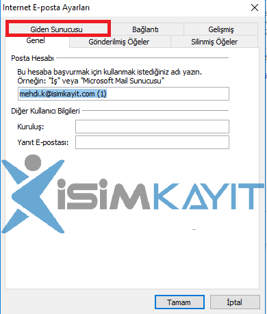 outlook kurulumu imap ayarı