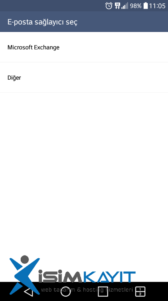 android mail kurulumu