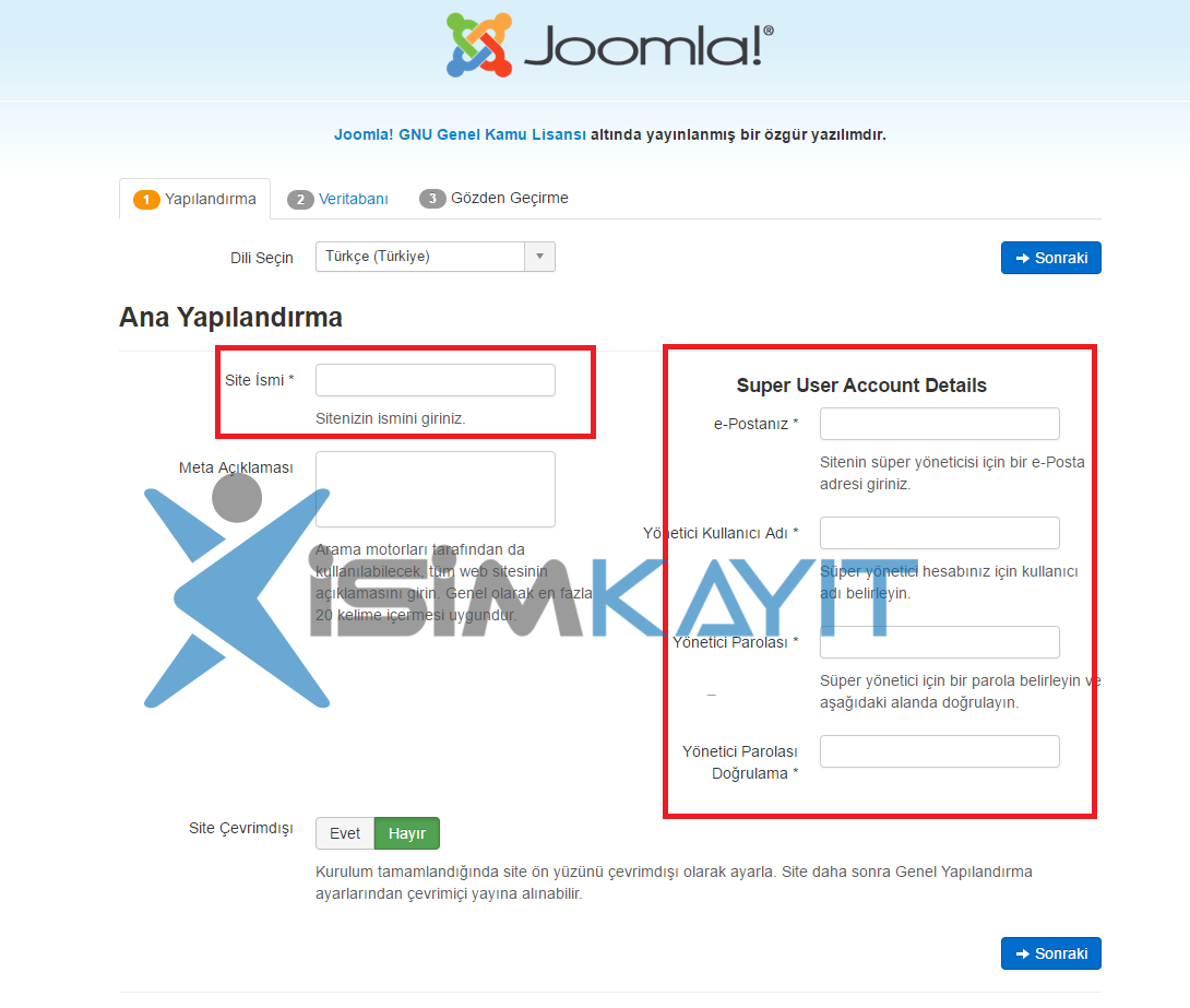 joomla e-ticaret yazılım kurulumu