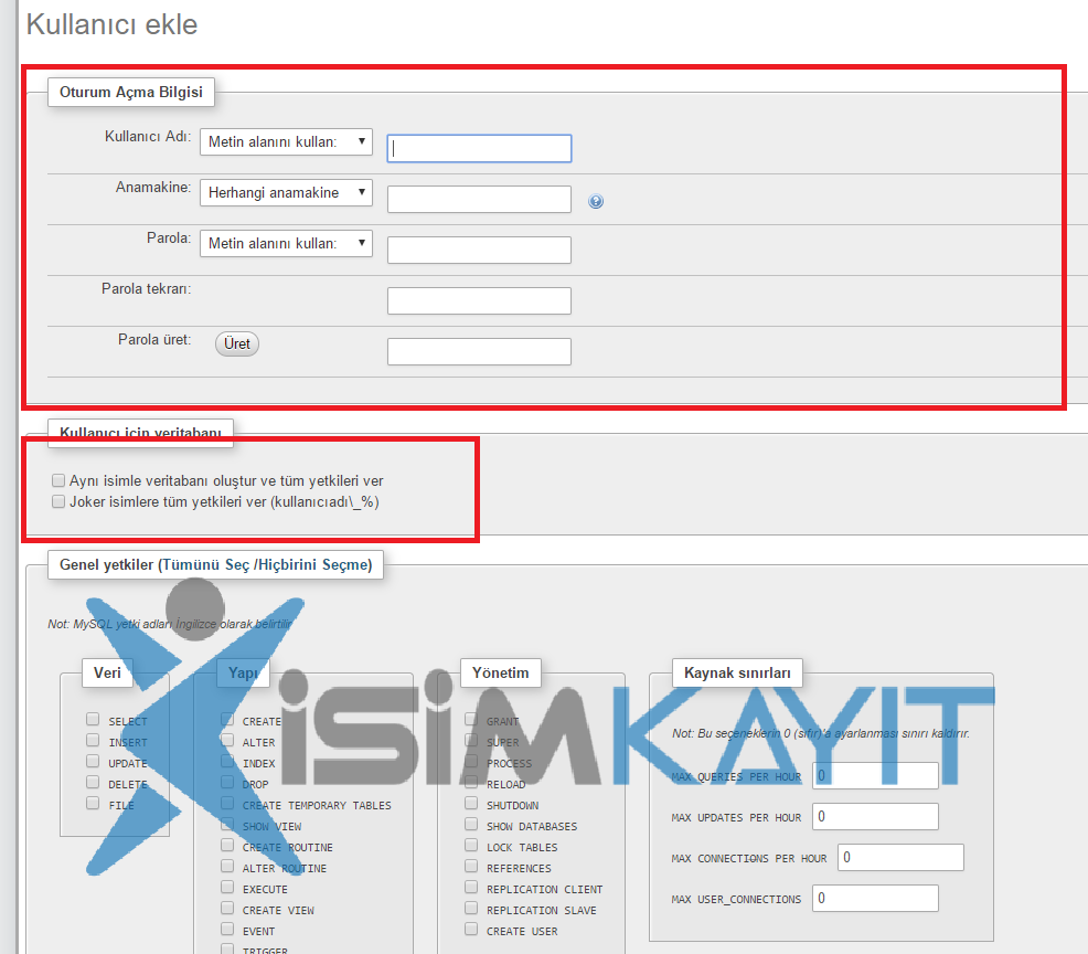 MySql Dışardan erişme