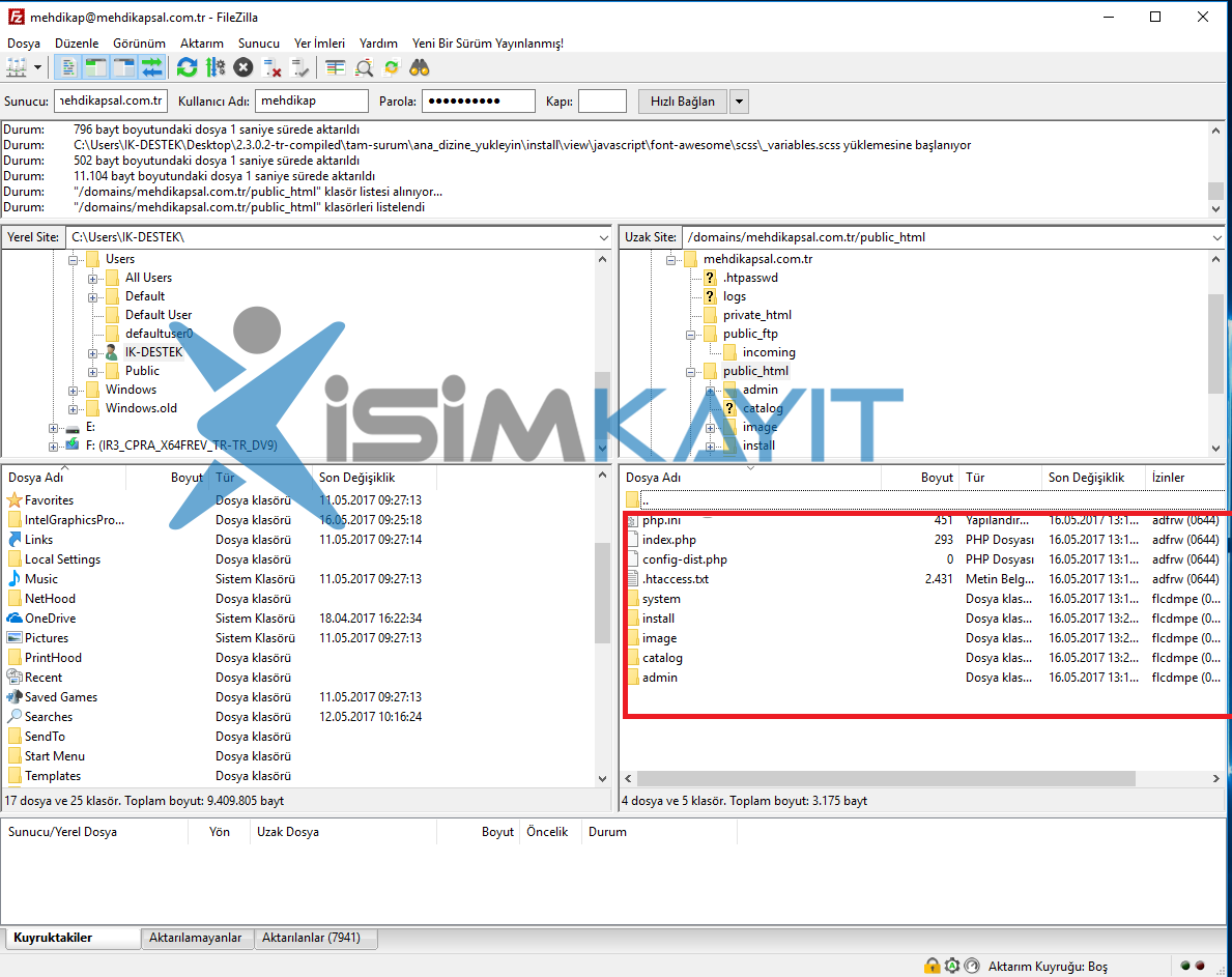 opencart e-ticaret yazilim kurulumu dosya yükleme