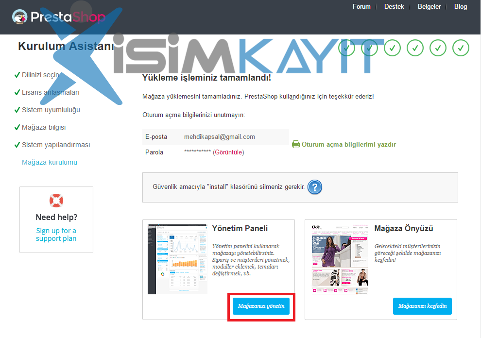 prestashop kurulumu 