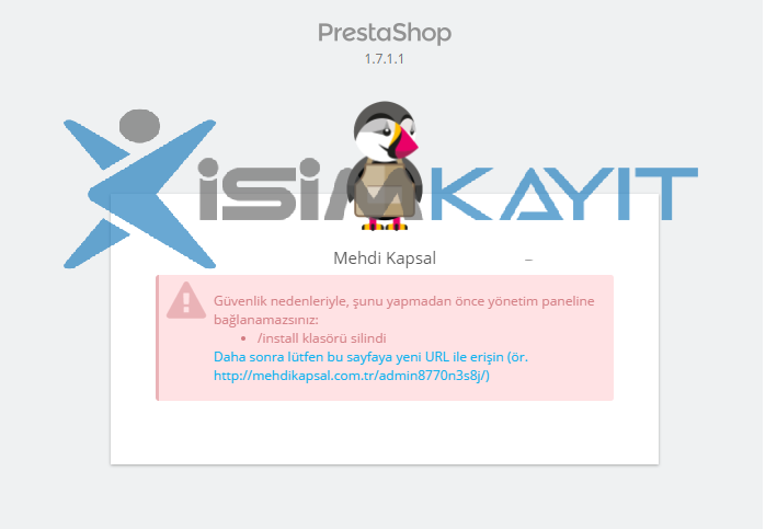 prestashop kurulumu uyarı