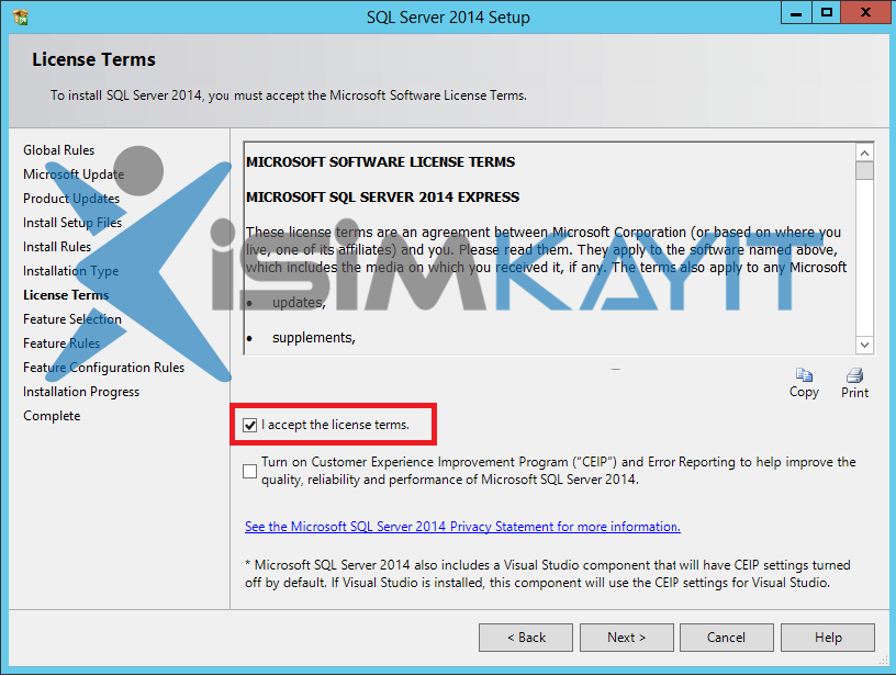 sql management kurulumu