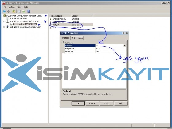 sql uzağa açma