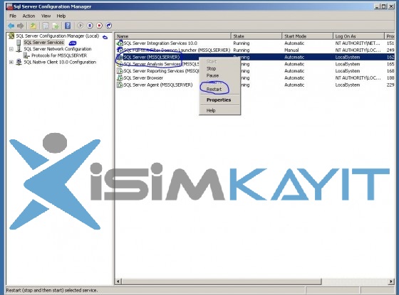 sql server uzağa açma