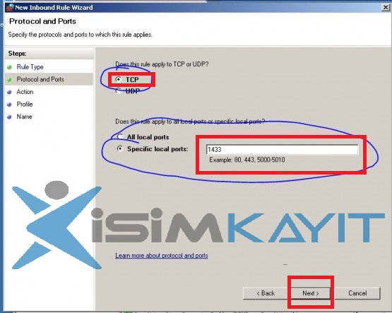 sql uzağa açma firewall