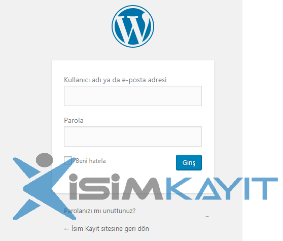 wordpress kurulum admin bilgileri