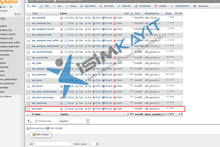 Wordpress şifre sıfırlama