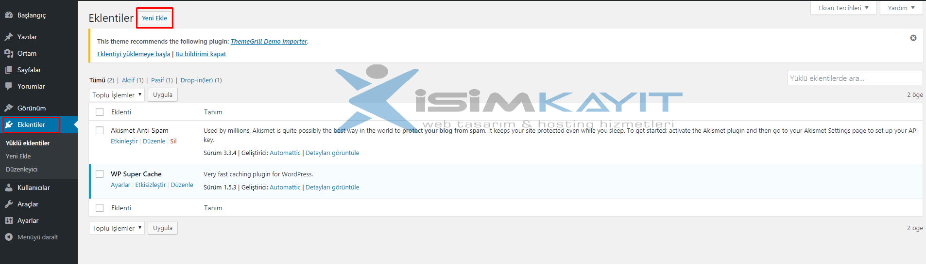 WordPress Eklenti Kurulumu