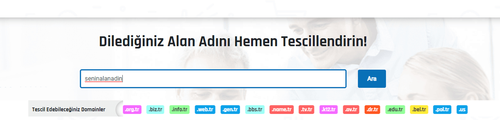 domain tescil sorgulama işlemi