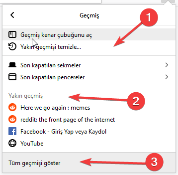 Firefox Kitaplık Menüsü