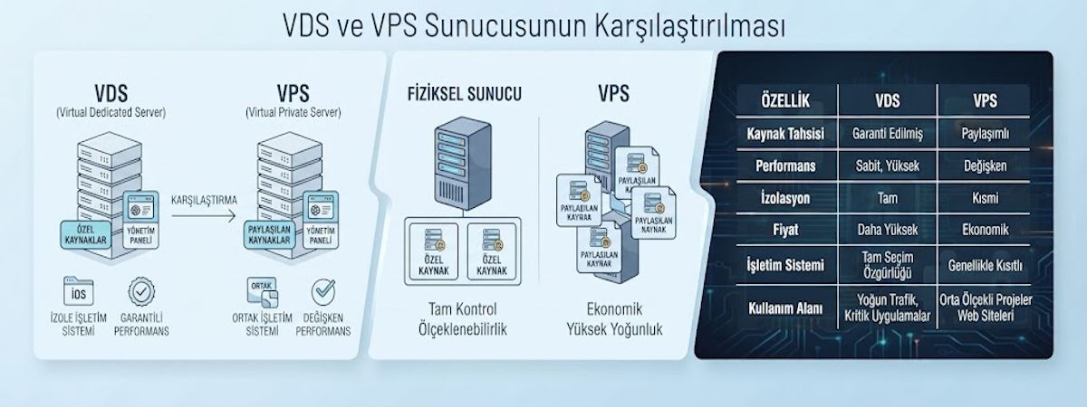 VDS ve VPS Sunucusunun Karşılaştırılması