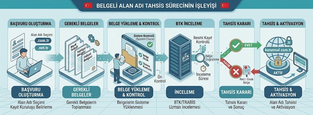 TRABİS Ağ Sisteminde Belgeli Alan Adı Tahsis Sürecinin İşleyişi