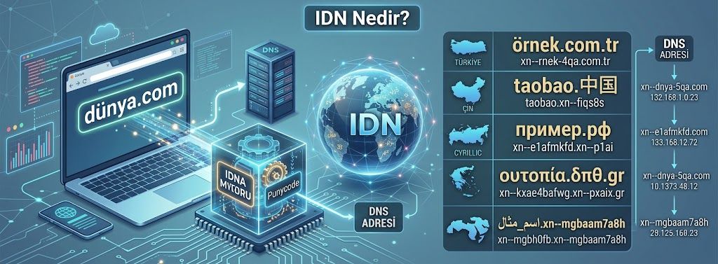 Uluslararasılaştırılmış Alan Adları (IDN)(Türkçe karakterli alan adları)