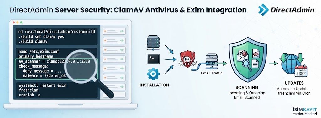 Directadmin ClamAV (Anti-Virus) Kurulumu ve E-Posta Taraması