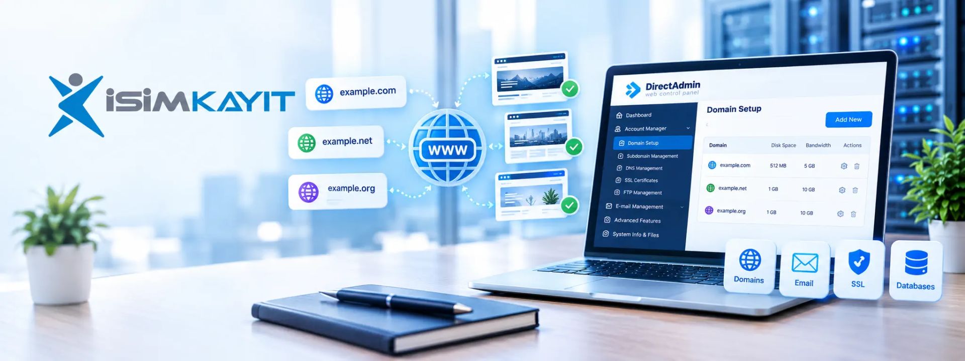 DirectAdmine Ekstra Alan Adı Ekleme ve Değiştirme