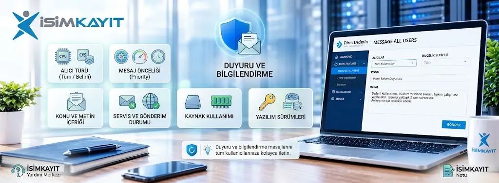 Bayi hesabınız üzerinden kullanıcılarınıza mesaj gönderme